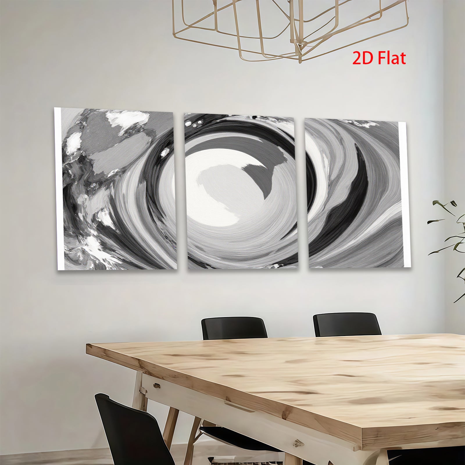 2D flat 1pc swirling gray abstract canvas wall art modern farmhouse living room bedroom decor gallery wrapped timeless style vibrant colors