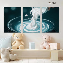 2D flat 1pc swirling white fluid abstract modern wall art living room bedroom decor farmhouse style canvas prints stretched framed ready to hang