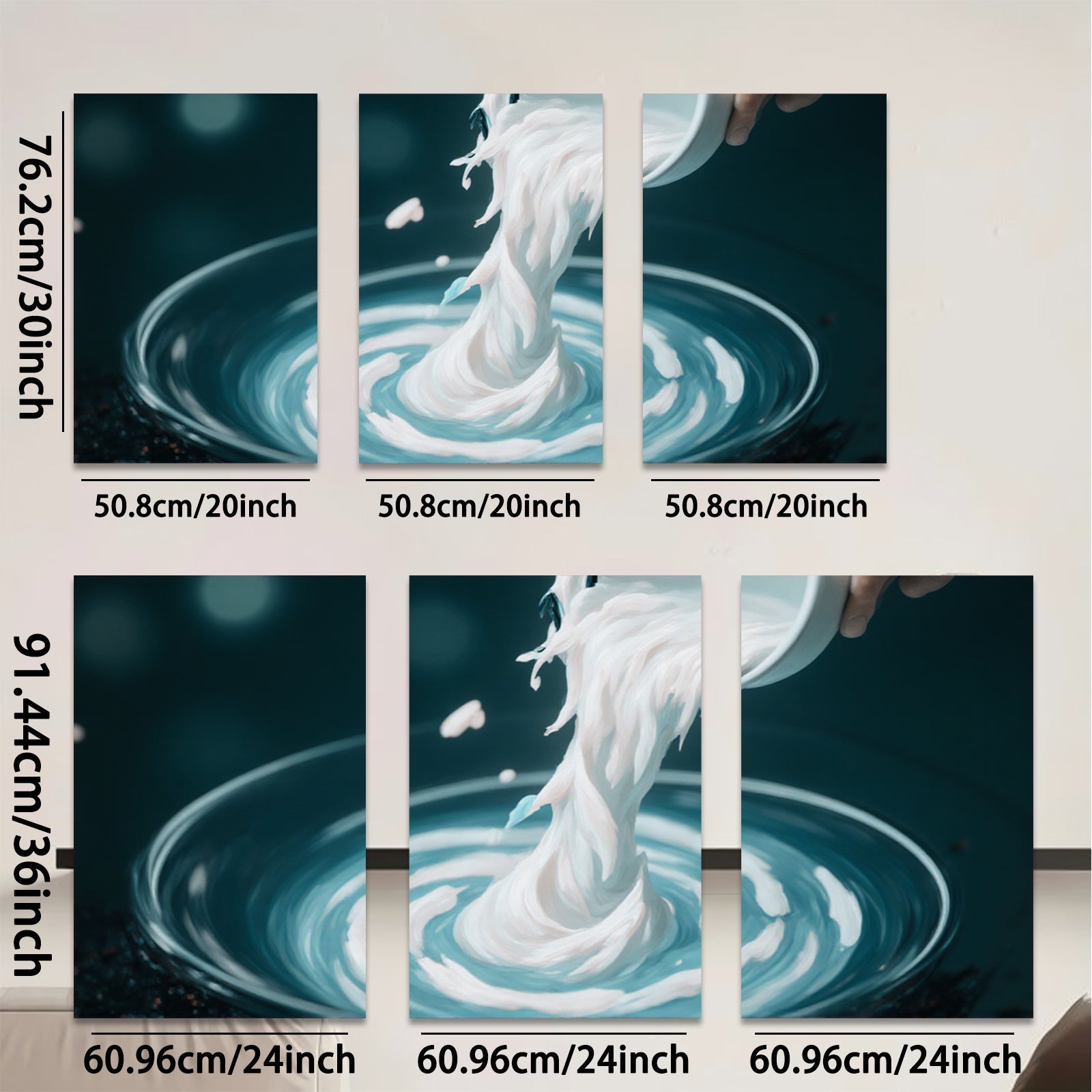 2D flat 1pc swirling white fluid abstract modern wall art living room bedroom decor farmhouse style canvas prints stretched framed ready to hang