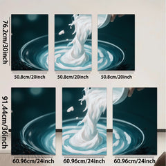 2D flat 1pc swirling white fluid abstract modern wall art living room bedroom decor farmhouse style canvas prints stretched framed ready to hang