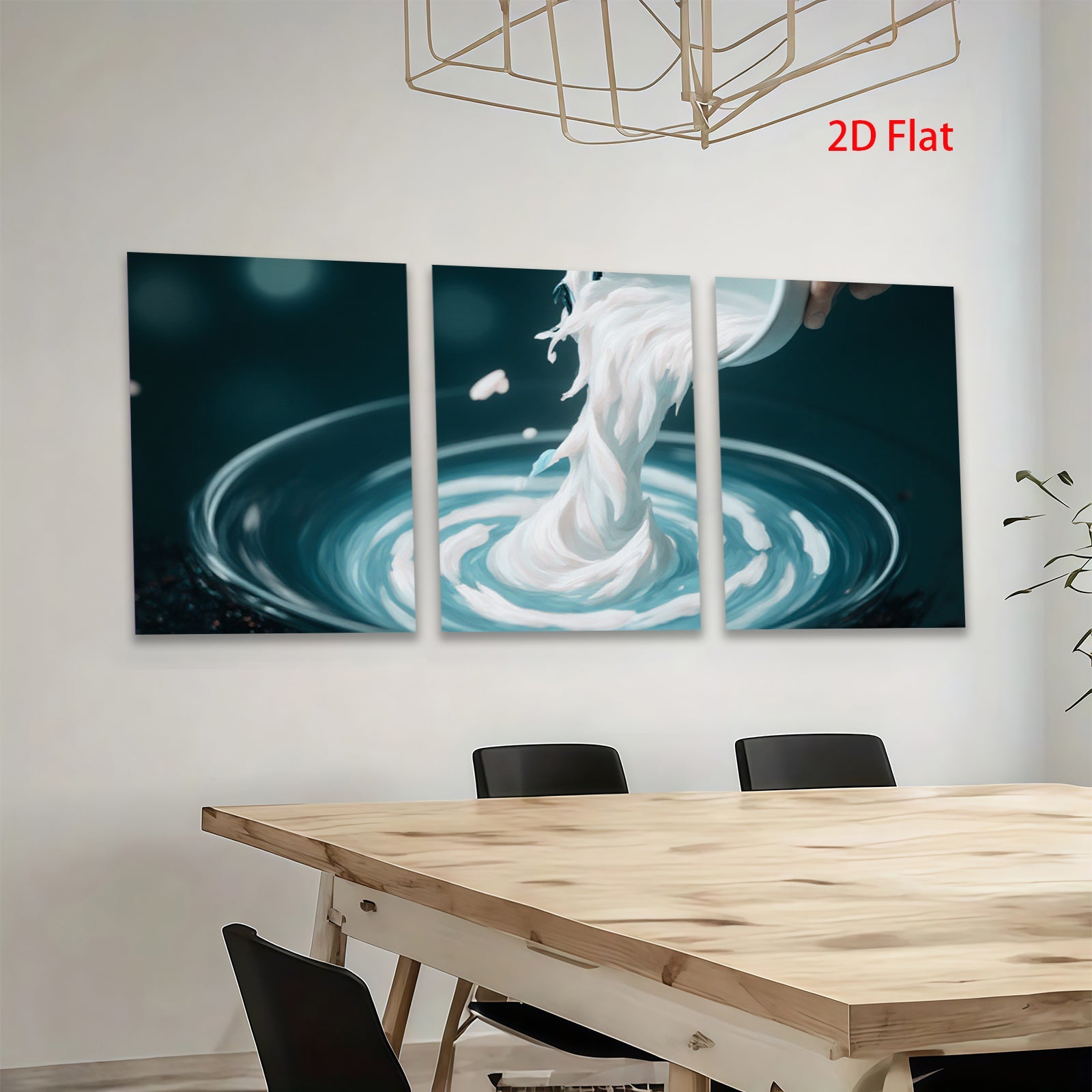 2D flat 1pc swirling white fluid abstract modern wall art living room bedroom decor farmhouse style canvas prints stretched framed ready to hang