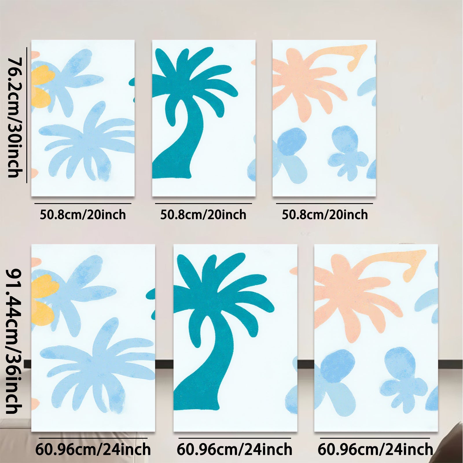 2D flat 1pc tropical palm tree wall art modern farmhouse decor coastal living room bedroom canvas print gallery wrapped ready to hang