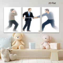 2D flat 1pc tug of war competition office decor living room wall art modern farmhouse poster bedroom decoration gallery wrapped canvas prints minimalist design statement piece