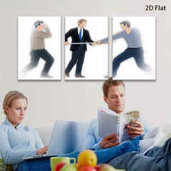2D flat 1pc tug of war competition office decor living room wall art modern farmhouse poster bedroom decoration gallery wrapped canvas prints minimalist design statement piece