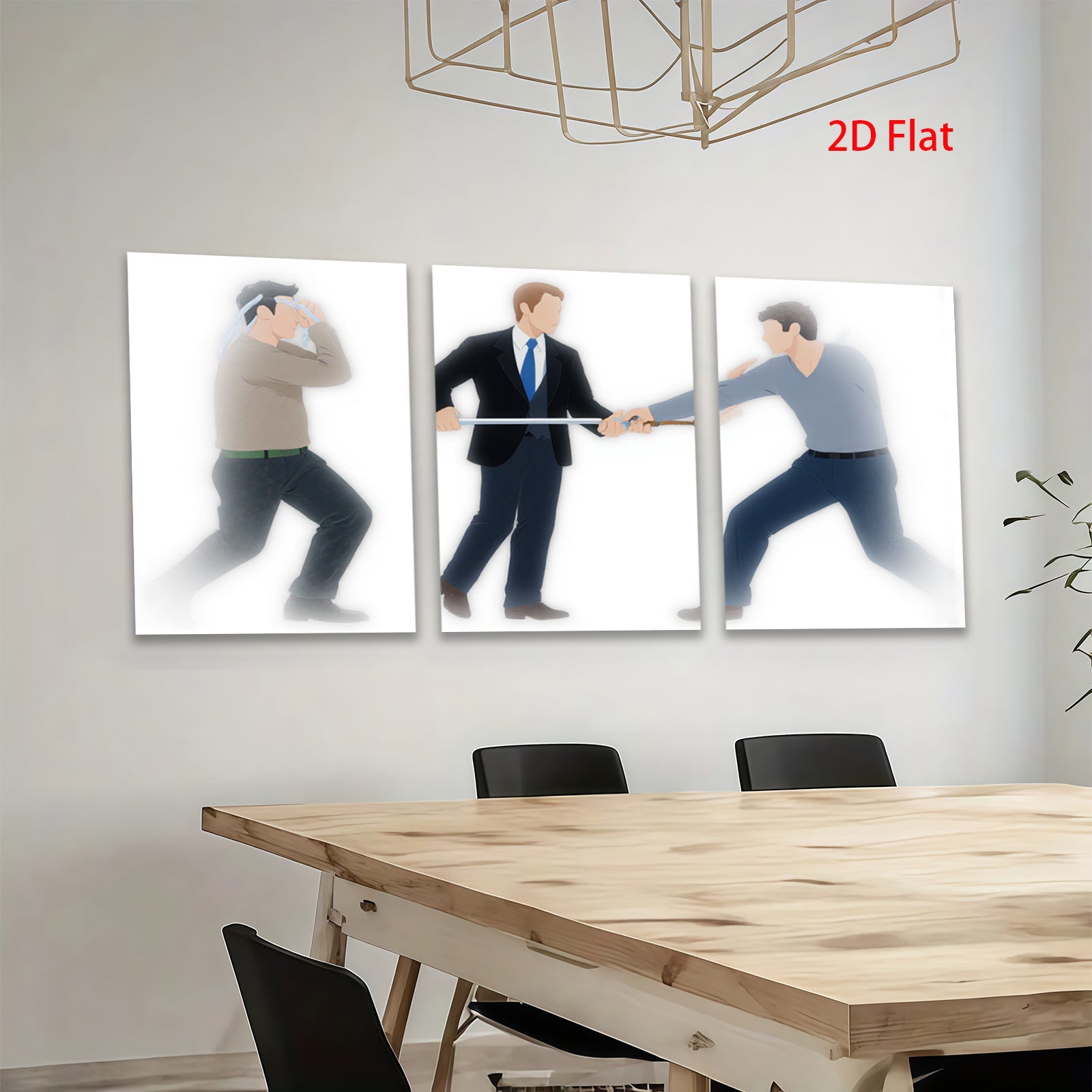 2D flat 1pc tug of war competition office decor living room wall art modern farmhouse poster bedroom decoration gallery wrapped canvas prints minimalist design statement piece