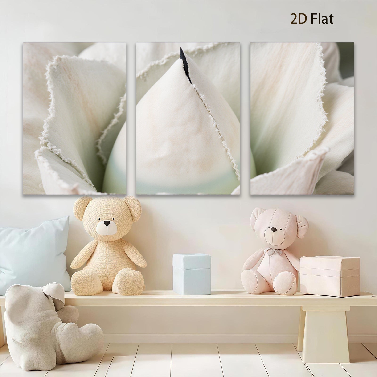 2D flat 1pc unfolding ivory blossom delicate floral art brings serene beauty living room bedroom gallery wall decor farmhouse style modern minimalist