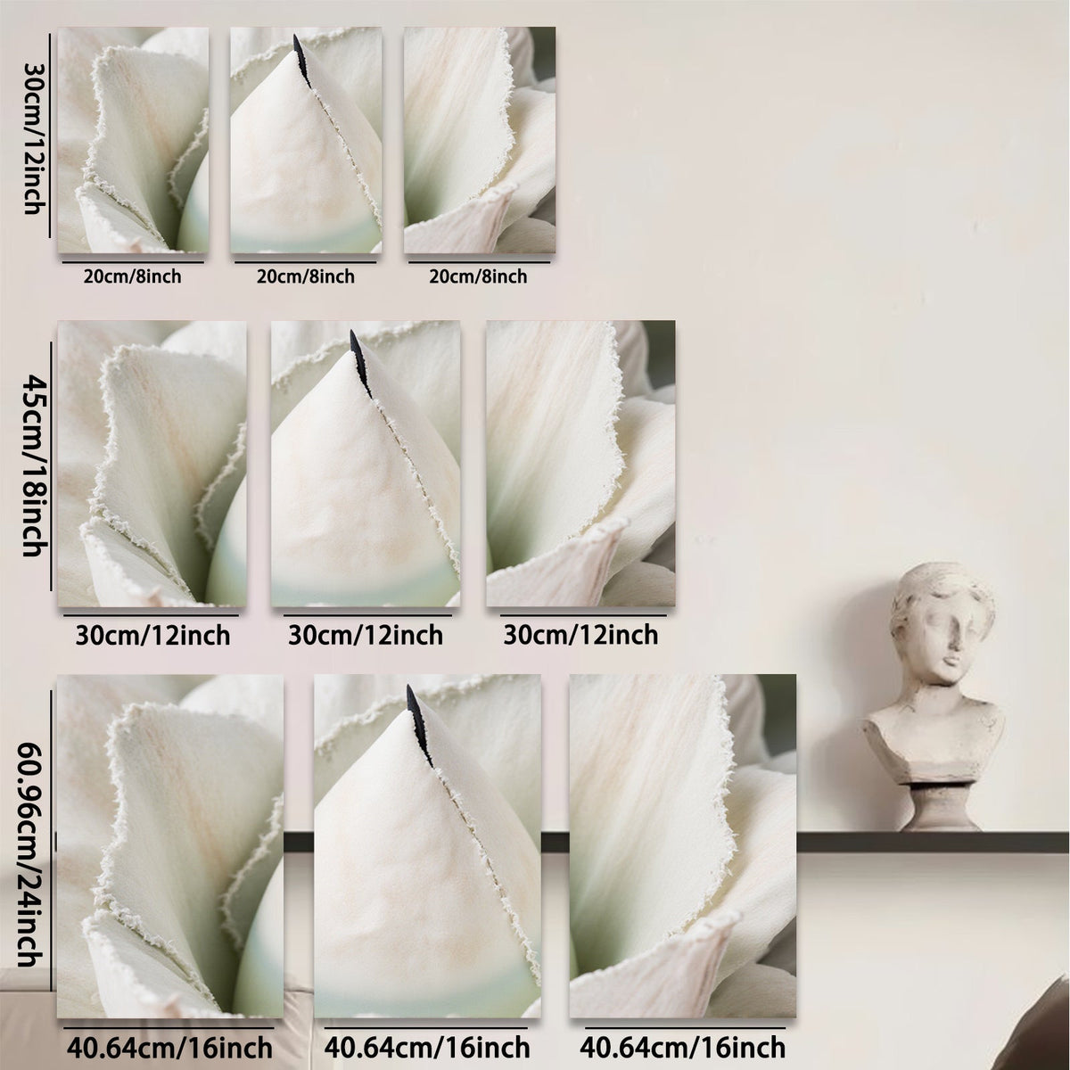 2D flat 1pc unfolding ivory blossom delicate floral art brings serene beauty living room bedroom gallery wall decor farmhouse style modern minimalist