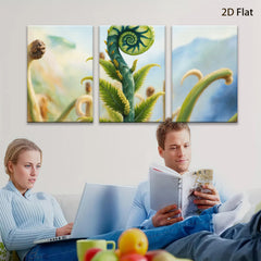 2D flat 1pc unfurling fern botanical wall art vibrant nature canvas print living room bedroom gallery wrapped modern farmhouse style