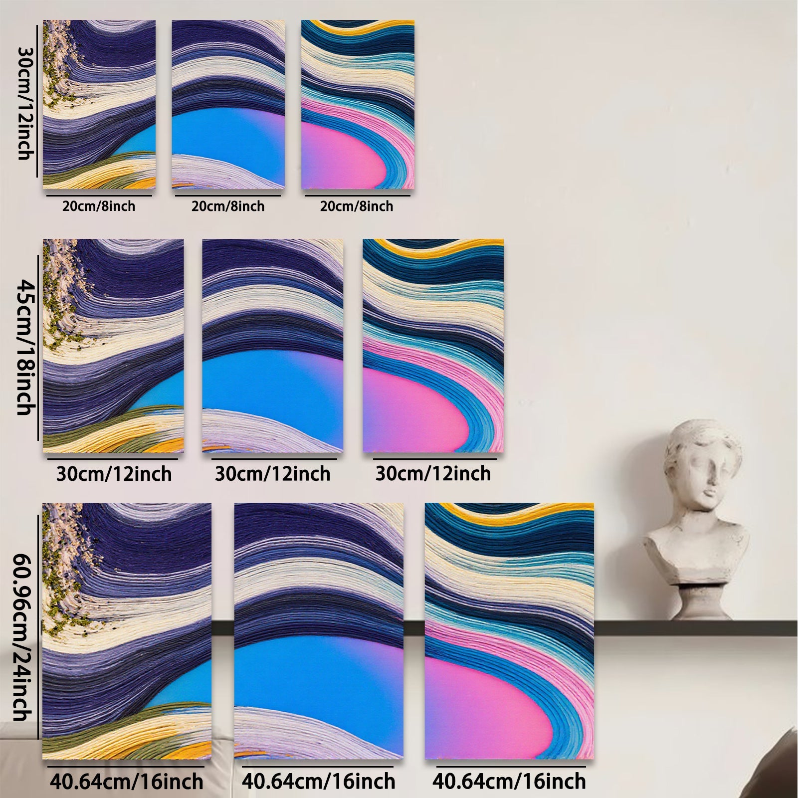 2D flat 1pc vibrant abstract brushstrokes colorful wall art canvas prints modern farmhouse living room bedroom decor gallery wrapped timeless statement piece