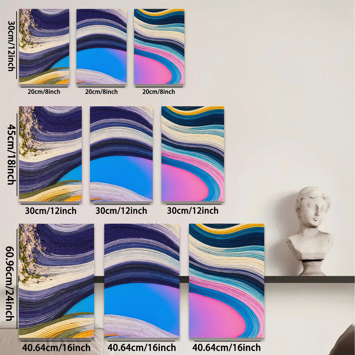 2D flat 1pc vibrant abstract brushstrokes colorful wall art canvas prints modern farmhouse living room bedroom decor gallery wrapped timeless statement piece