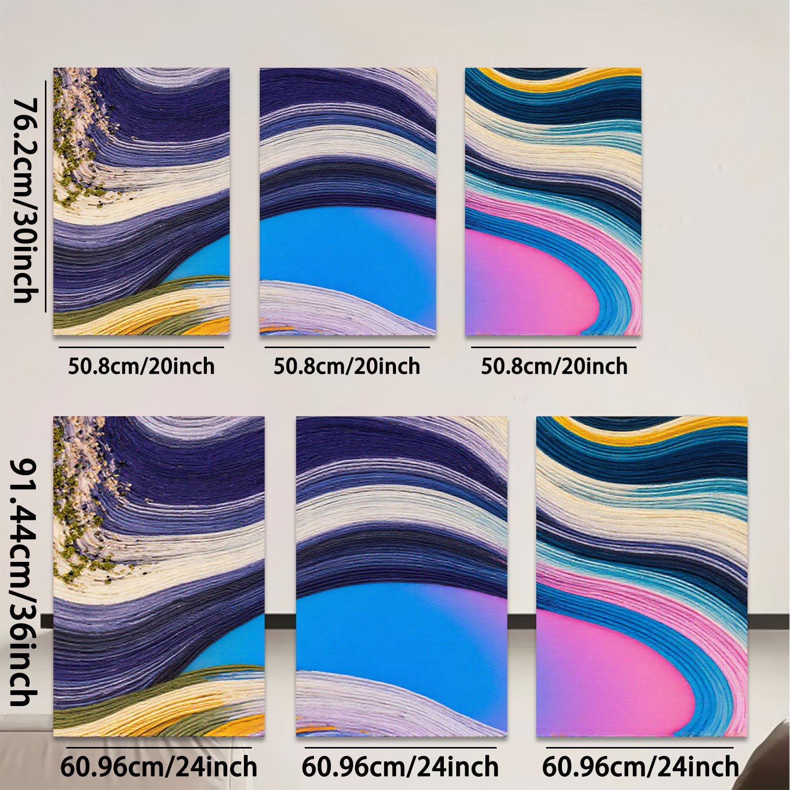 2D flat 1pc vibrant abstract brushstrokes colorful wall art canvas prints modern farmhouse living room bedroom decor gallery wrapped timeless statement piece