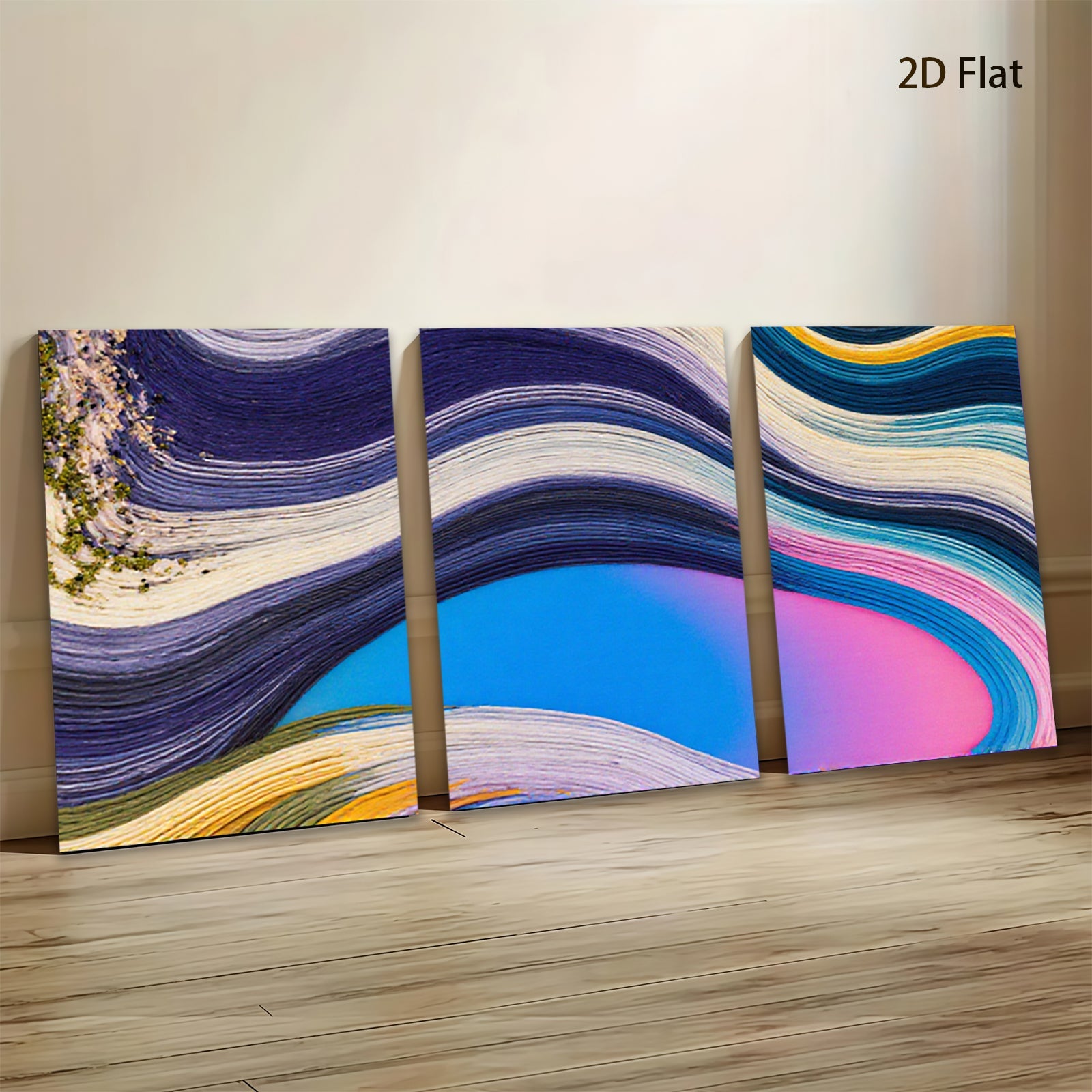 2D flat 1pc vibrant abstract brushstrokes colorful wall art canvas prints modern farmhouse living room bedroom decor gallery wrapped timeless statement piece