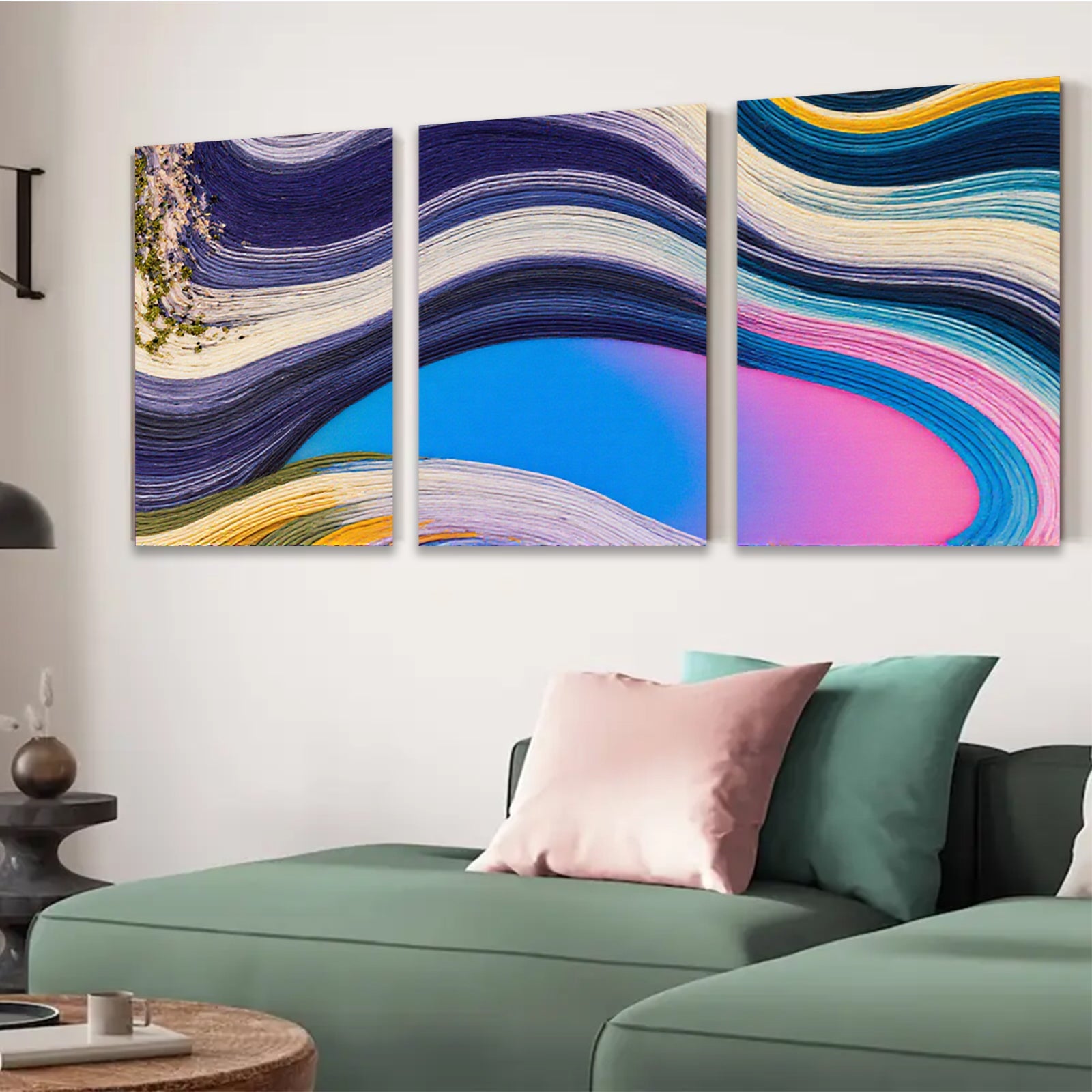 2D flat 1pc vibrant abstract brushstrokes colorful wall art canvas prints modern farmhouse living room bedroom decor gallery wrapped timeless statement piece