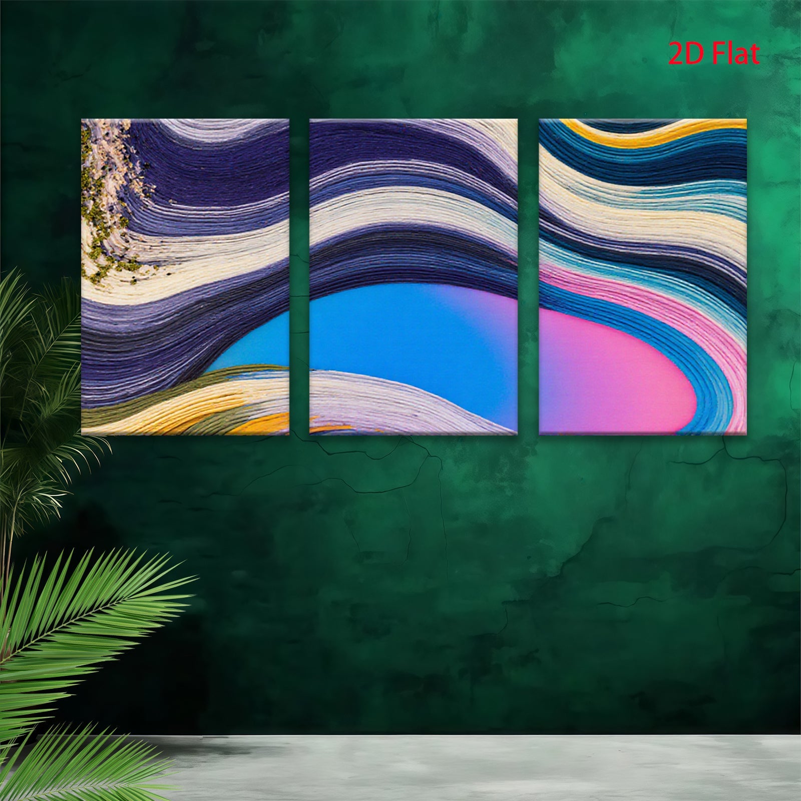2D flat 1pc vibrant abstract brushstrokes colorful wall art canvas prints modern farmhouse living room bedroom decor gallery wrapped timeless statement piece