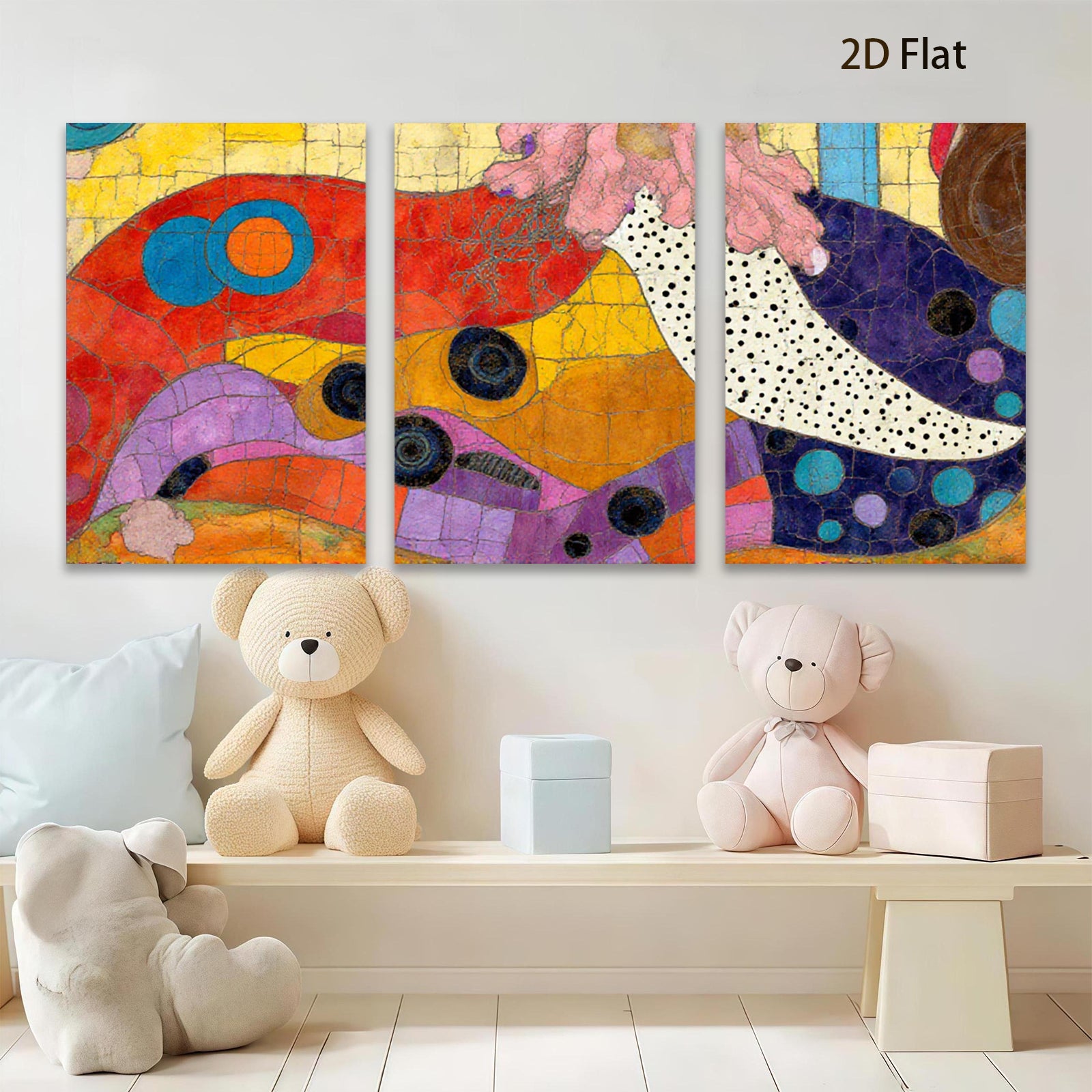 2D flat 1pc vibrant abstract circles modern wall art for living room bedroom decor farmhouse style gallery wrapped canvas prints