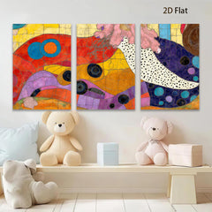 2D flat 1pc vibrant abstract circles modern wall art for living room bedroom decor farmhouse style gallery wrapped canvas prints