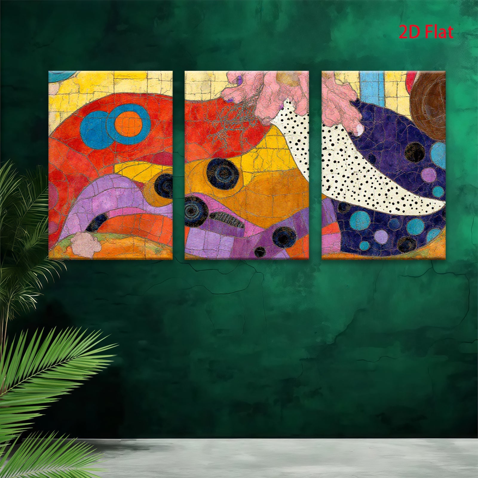 2D flat 1pc vibrant abstract circles modern wall art for living room bedroom decor farmhouse style gallery wrapped canvas prints