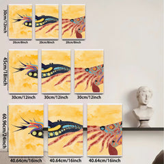2D flat 1pc vibrant abstract coral reef creature wall art canvas prints for living room bedroom office decor farmhouse style modern minimalist gallery wrapped