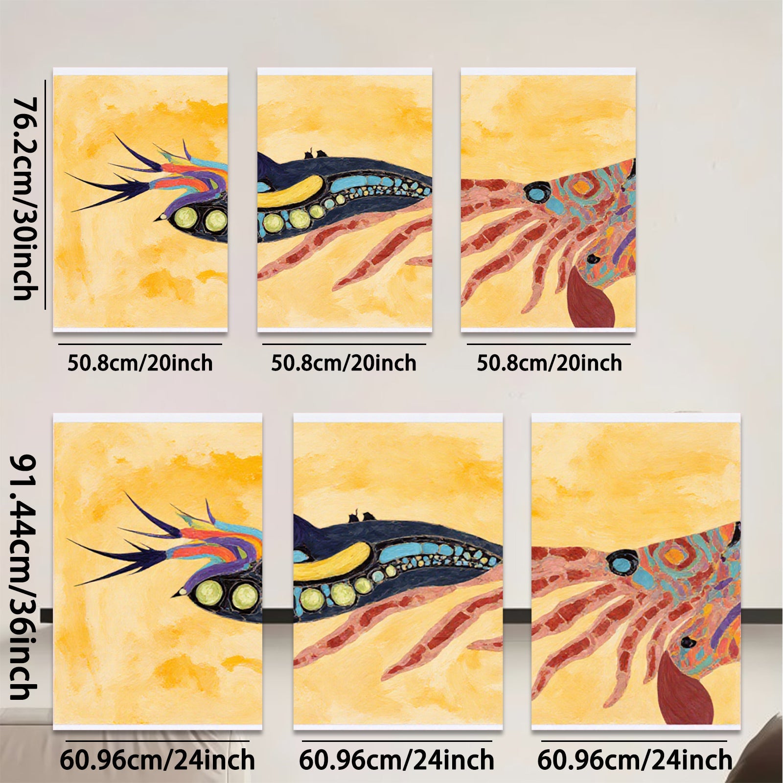 2D flat 1pc vibrant abstract coral reef creature wall art canvas prints for living room bedroom office decor farmhouse style modern minimalist gallery wrapped