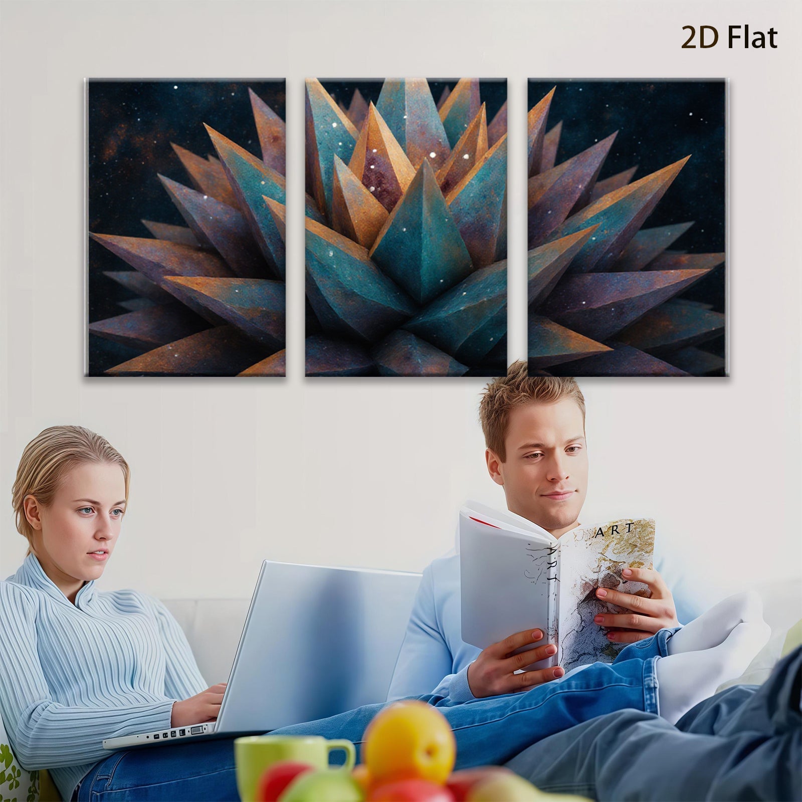 2D flat 1pc vibrant abstract floral bloom wall art canvas prints modern farmhouse living room bedroom decor gallery wrapped timeless elegance botanical style