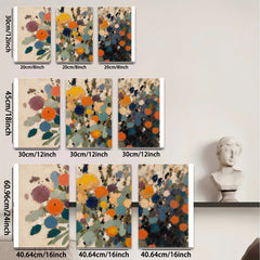 2D flat 1pc vibrant abstract floral blooms canvas wall art for living room bedroom home decor farmhouse style modern gallery wrapped