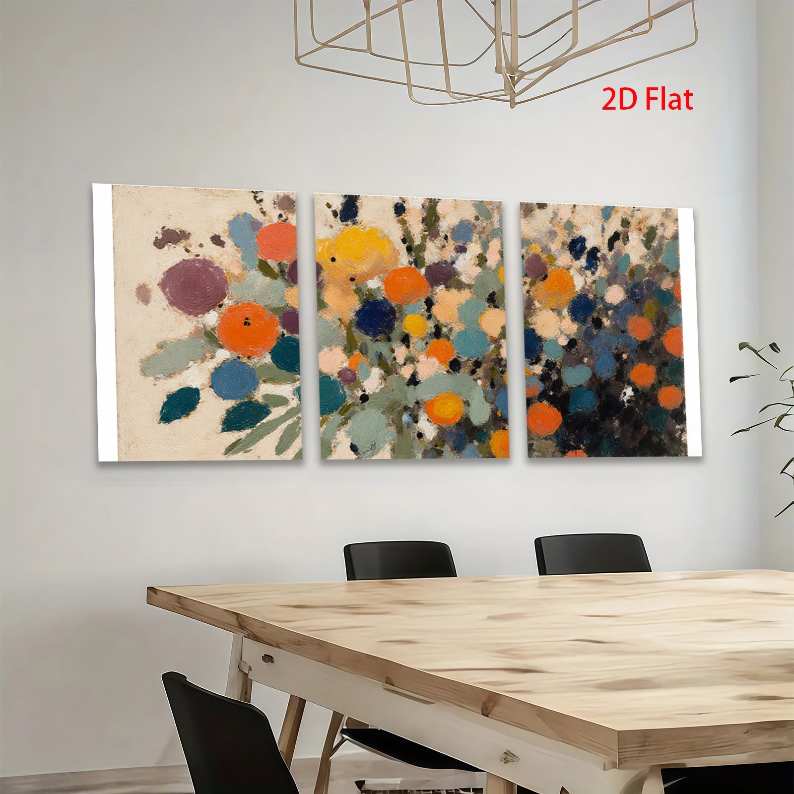 2D flat 1pc vibrant abstract floral blooms canvas wall art for living room bedroom home decor farmhouse style modern gallery wrapped