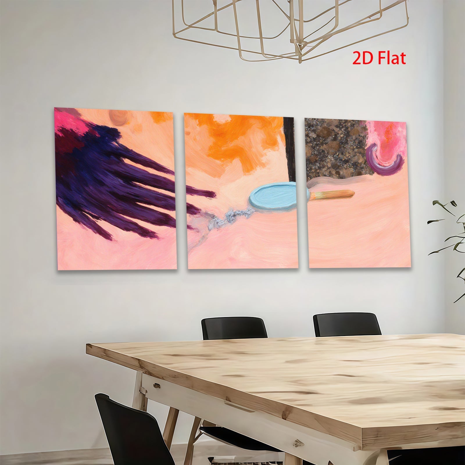 2D flat 1pc vibrant abstract kitchen still life modern farmhouse dining room wall art gallery wrapped canvas print statement piece