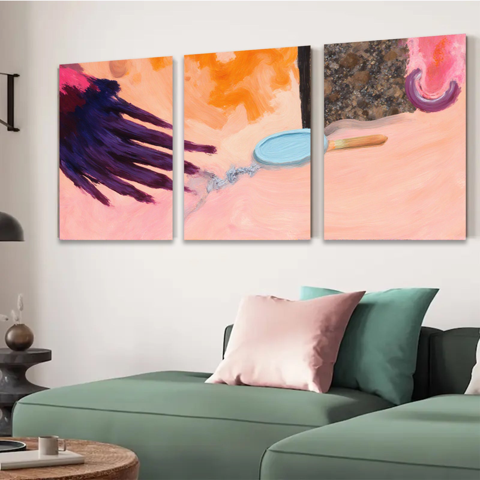 2D flat 1pc vibrant abstract kitchen still life modern farmhouse dining room wall art gallery wrapped canvas print statement piece