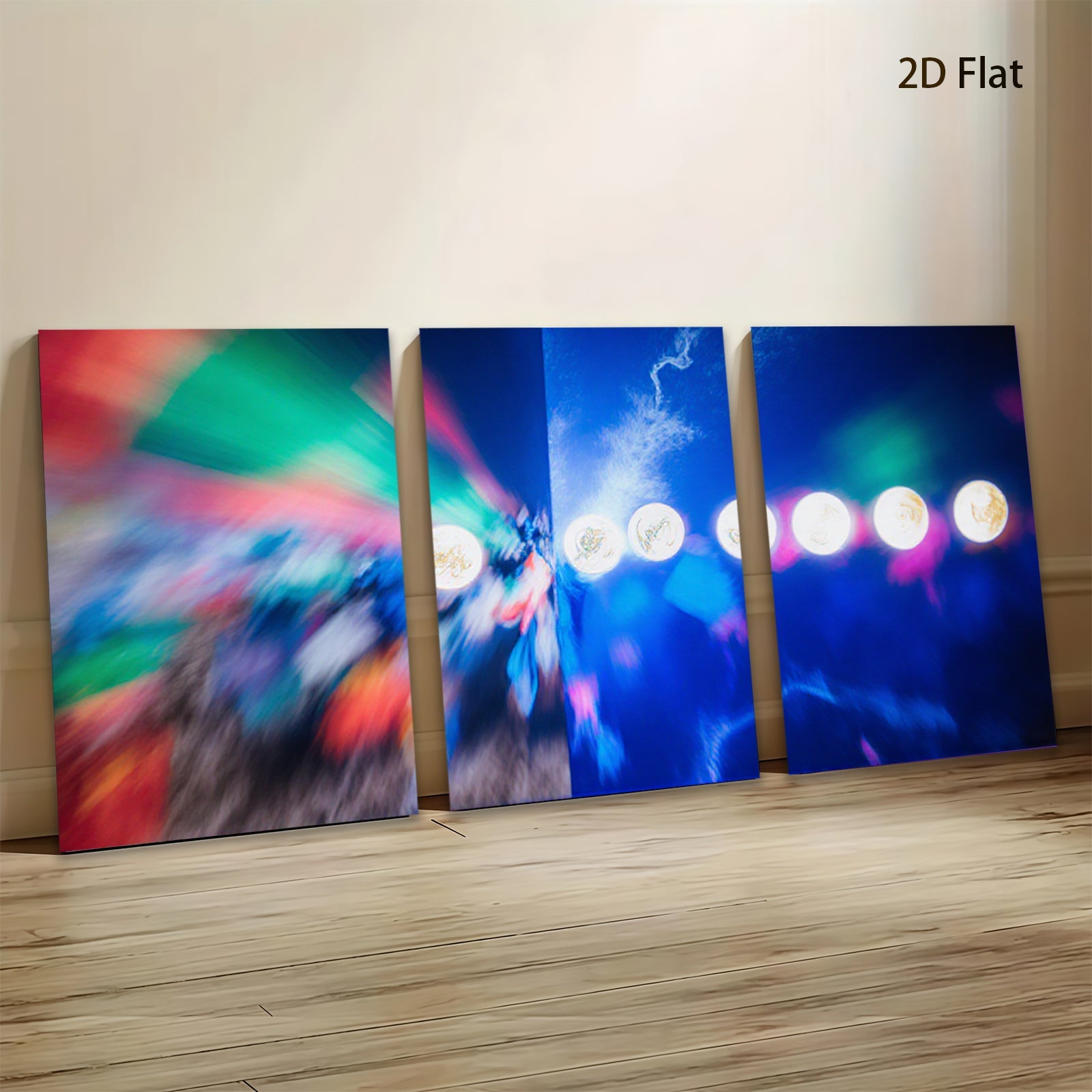 2D flat 1pc vibrant abstract lights celestial glow modern wall art living room bedroom decor farmhouse style gallery wrapped canvas prints oversized statement piece