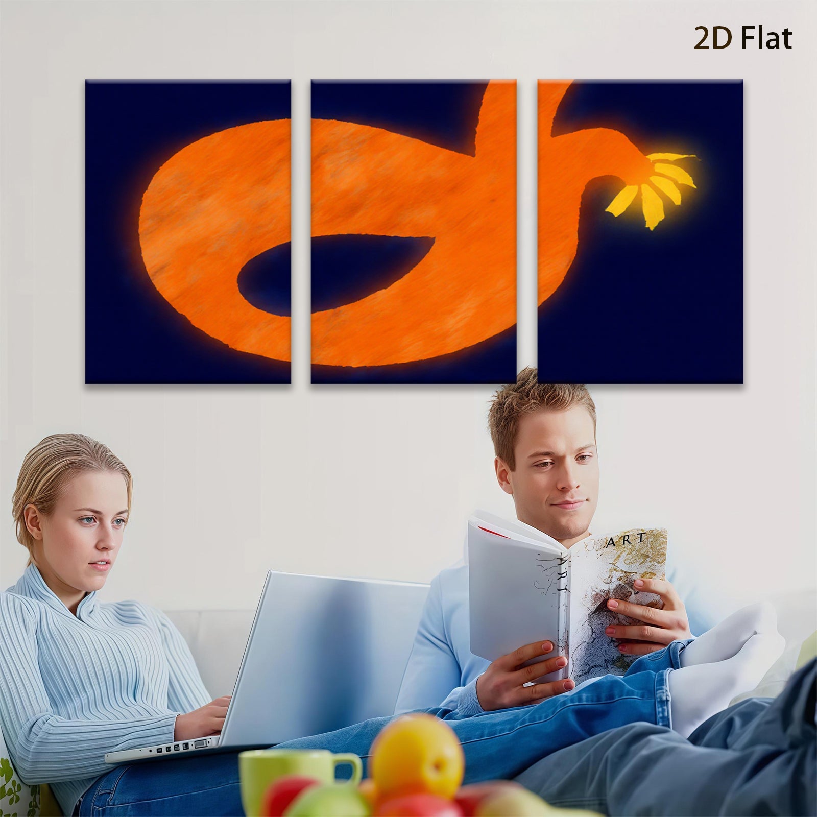 2D flat 1pc vibrant abstract pumpkin wall decor for autumn harvest thanksgiving farmhouse living room bedroom modern art gallery wrapped canvas prints cozy home decor