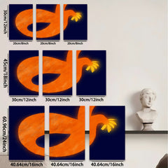 2D flat 1pc vibrant abstract pumpkin wall decor for autumn harvest thanksgiving farmhouse living room bedroom modern art gallery wrapped canvas prints cozy home decor