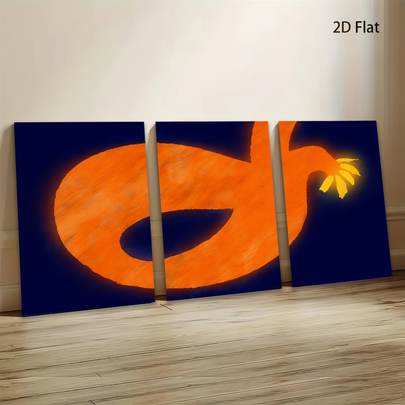 2D flat 1pc vibrant abstract pumpkin wall decor for autumn harvest thanksgiving farmhouse living room bedroom modern art gallery wrapped canvas prints cozy home decor