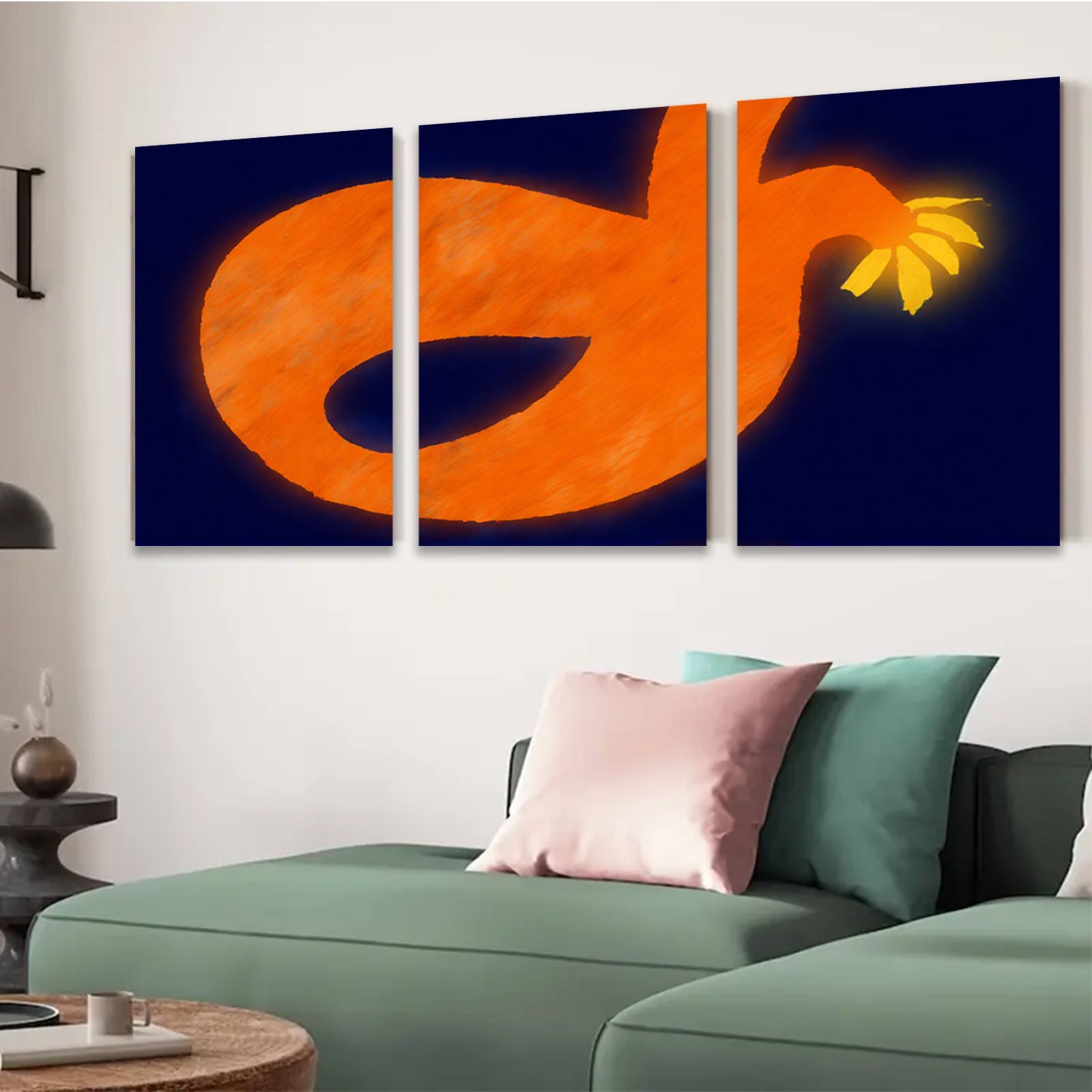 2D flat 1pc vibrant abstract pumpkin wall decor for autumn harvest thanksgiving farmhouse living room bedroom modern art gallery wrapped canvas prints cozy home decor