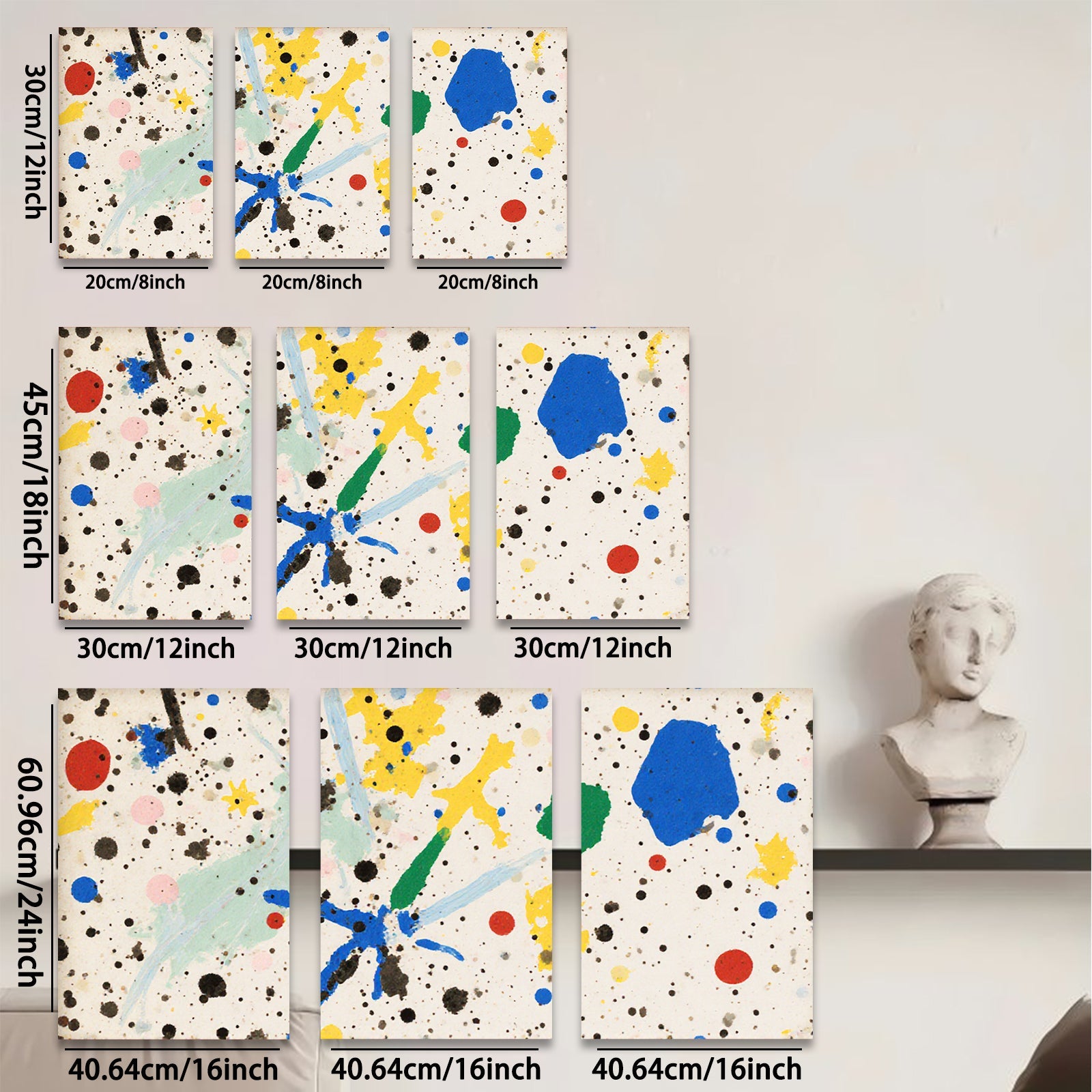 2D flat 1pc vibrant abstract splash canvas wall art for living room bedroom modern farmhouse gallery wrapped ready to hang farmhouse style