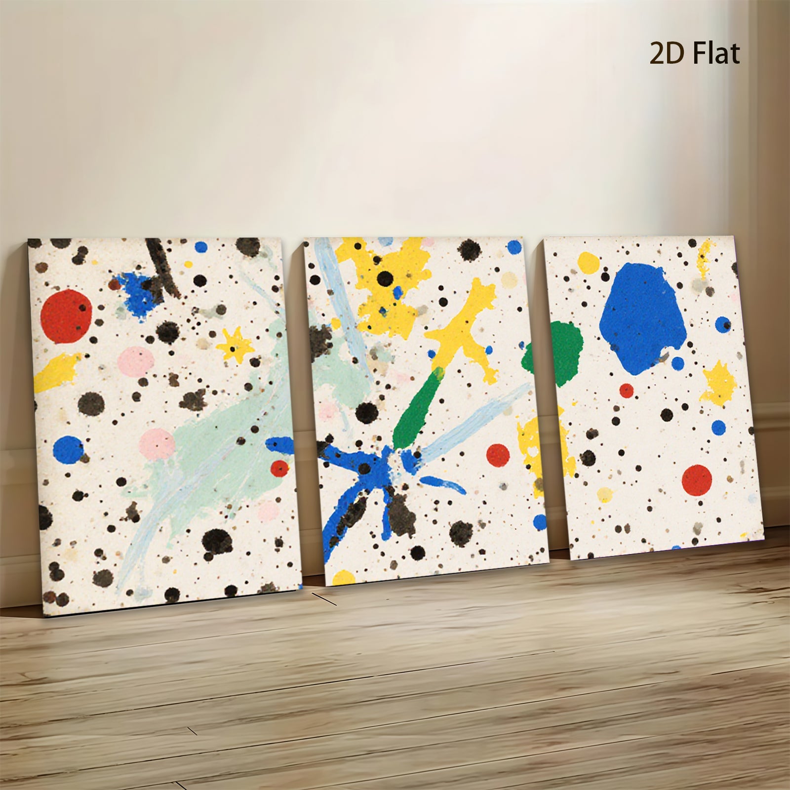 2D flat 1pc vibrant abstract splash canvas wall art for living room bedroom modern farmhouse gallery wrapped ready to hang farmhouse style