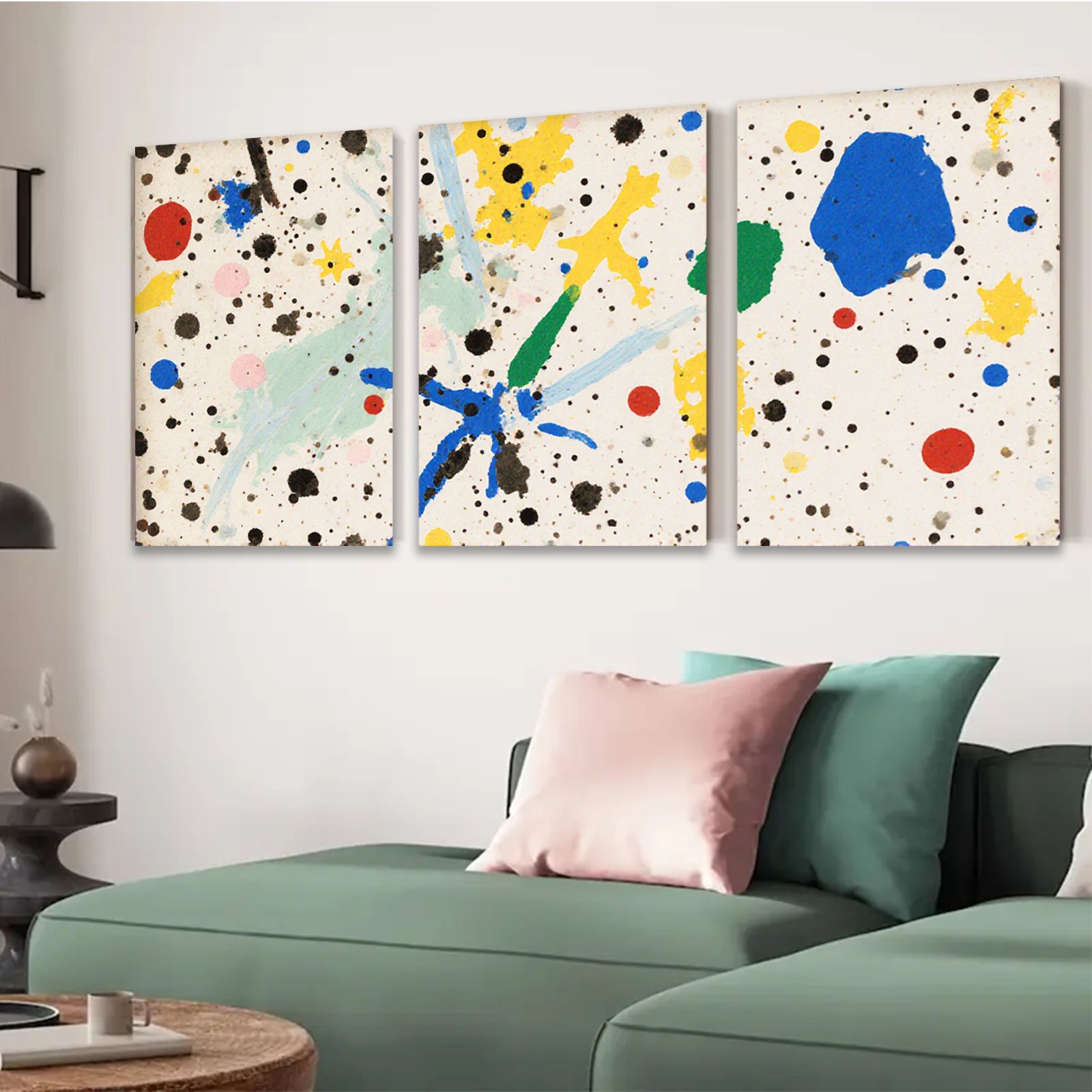 2D flat 1pc vibrant abstract splash canvas wall art for living room bedroom modern farmhouse gallery wrapped ready to hang farmhouse style