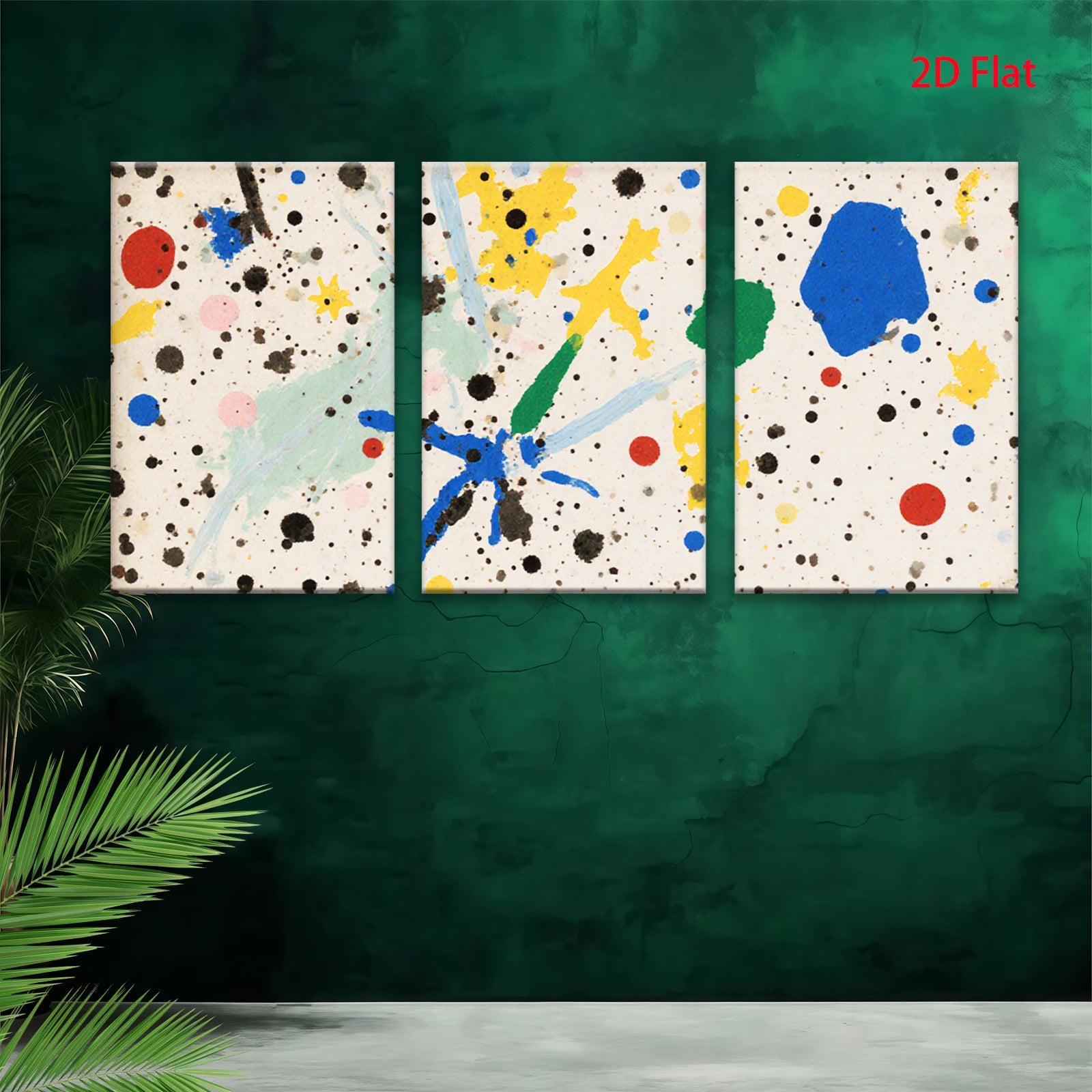 2D flat 1pc vibrant abstract splash canvas wall art for living room bedroom modern farmhouse gallery wrapped ready to hang farmhouse style