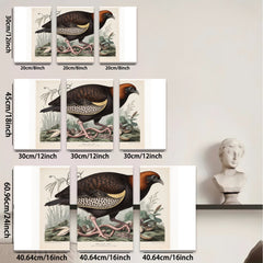2D flat 1pc vibrant antique bird botanical wall art print farmhouse gallery wrapped canvas modern home decor living room bedroom