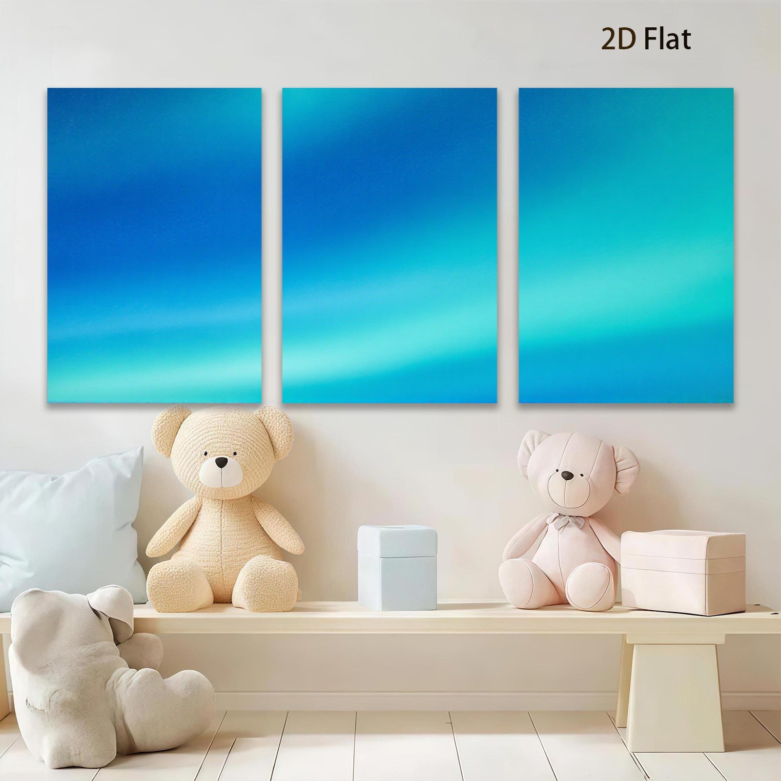 2D flat 1pc vibrant aurora borealis wall art modern minimalist canvas prints for living room bedroom office decor farmhouse style gallery wrapped ready to hang