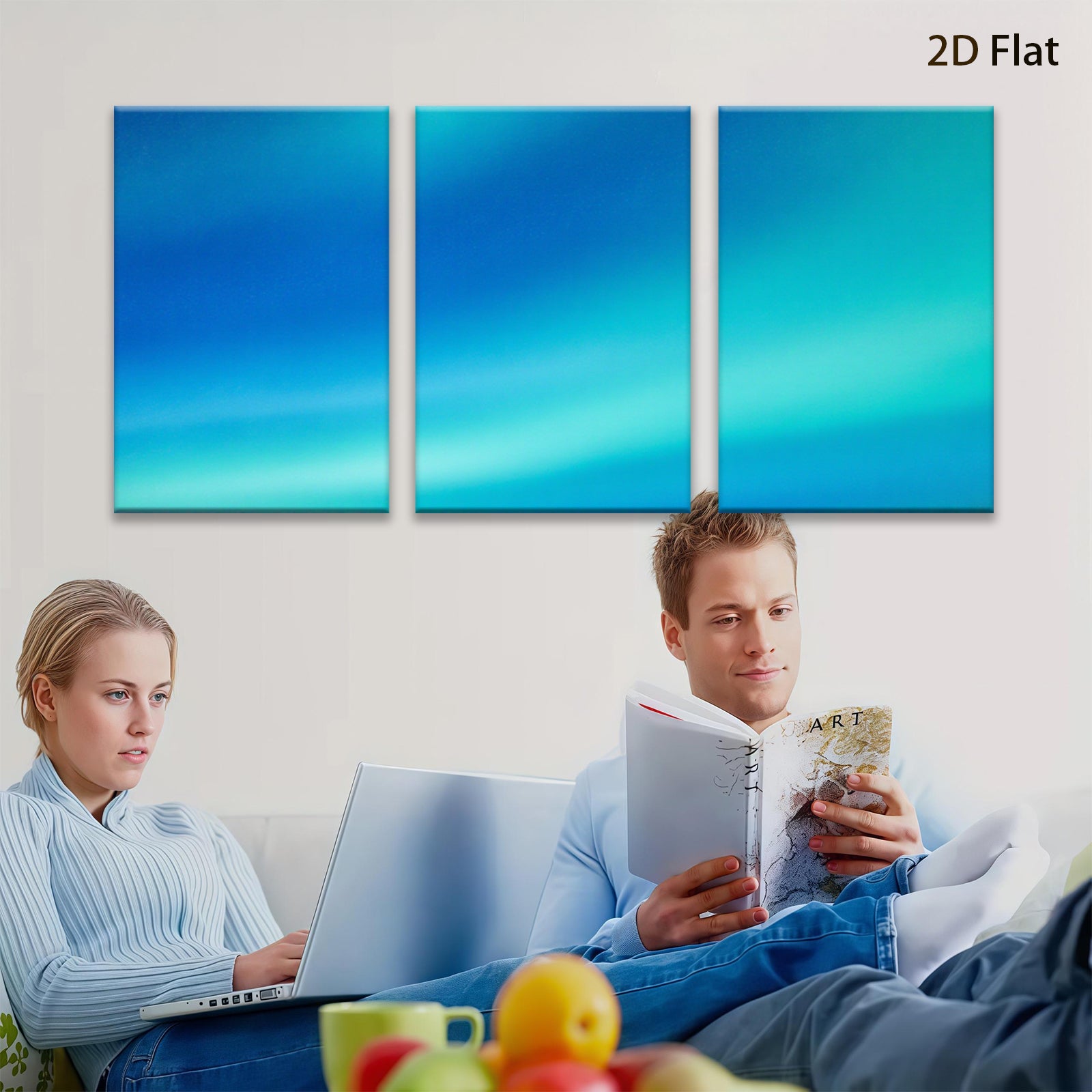 2D flat 1pc vibrant aurora borealis wall art modern minimalist canvas prints for living room bedroom office decor farmhouse style gallery wrapped ready to hang