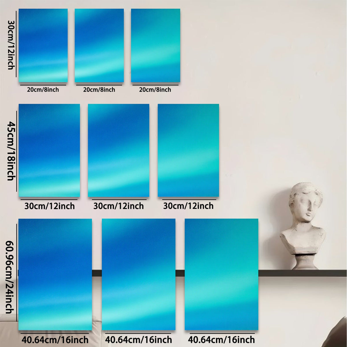 2D flat 1pc vibrant aurora borealis wall art modern minimalist canvas prints for living room bedroom office decor farmhouse style gallery wrapped ready to hang