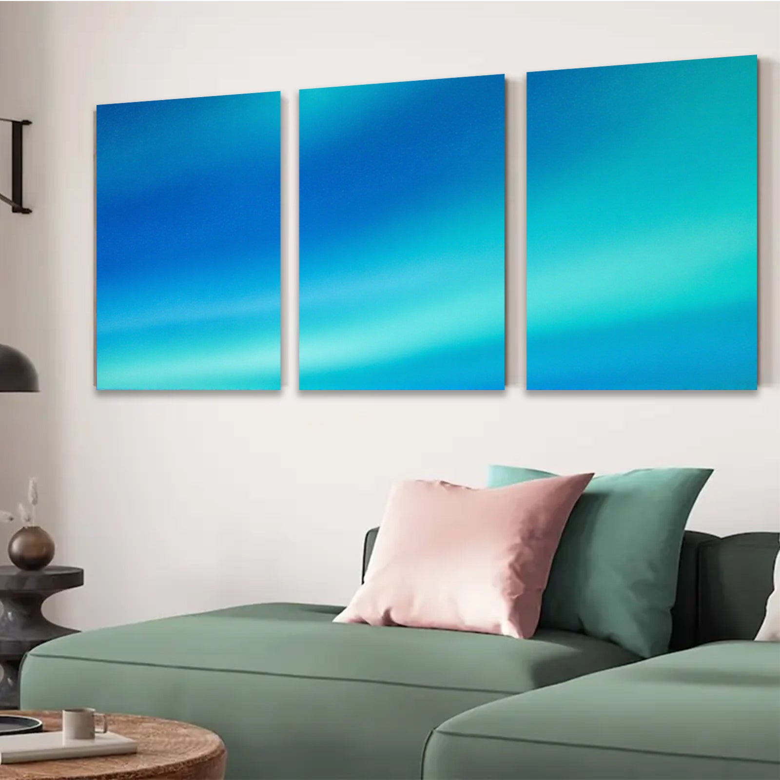 2D flat 1pc vibrant aurora borealis wall art modern minimalist canvas prints for living room bedroom office decor farmhouse style gallery wrapped ready to hang