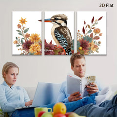 2D flat 1pc vibrant bird botanical wall art canvas prints for living room bedroom home decor farmhouse style gallery wrapped modern minimalist