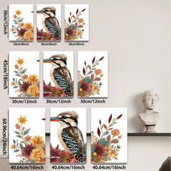 2D flat 1pc vibrant bird botanical wall art canvas prints for living room bedroom home decor farmhouse style gallery wrapped modern minimalist