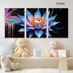 2D flat 1pc vibrant blooming lotus flower wall art for bedroom living room modern farmhouse decor gallery wrapped canvas prints botanical artwork