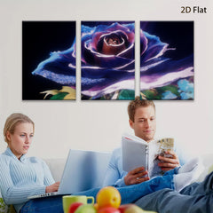 2D flat 1pc vibrant blooming rose floral wall art canvas prints for living room bedroom home decor gallery wrapped timeless beauty modern farmhouse style