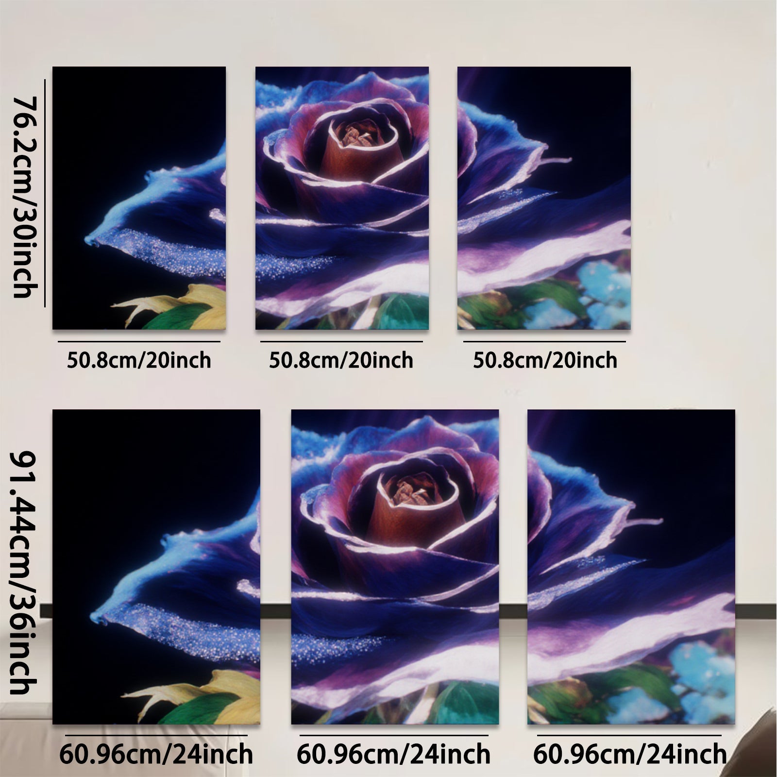 2D flat 1pc vibrant blooming rose floral wall art canvas prints for living room bedroom home decor gallery wrapped timeless beauty modern farmhouse style