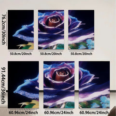 2D flat 1pc vibrant blooming rose floral wall art canvas prints for living room bedroom home decor gallery wrapped timeless beauty modern farmhouse style