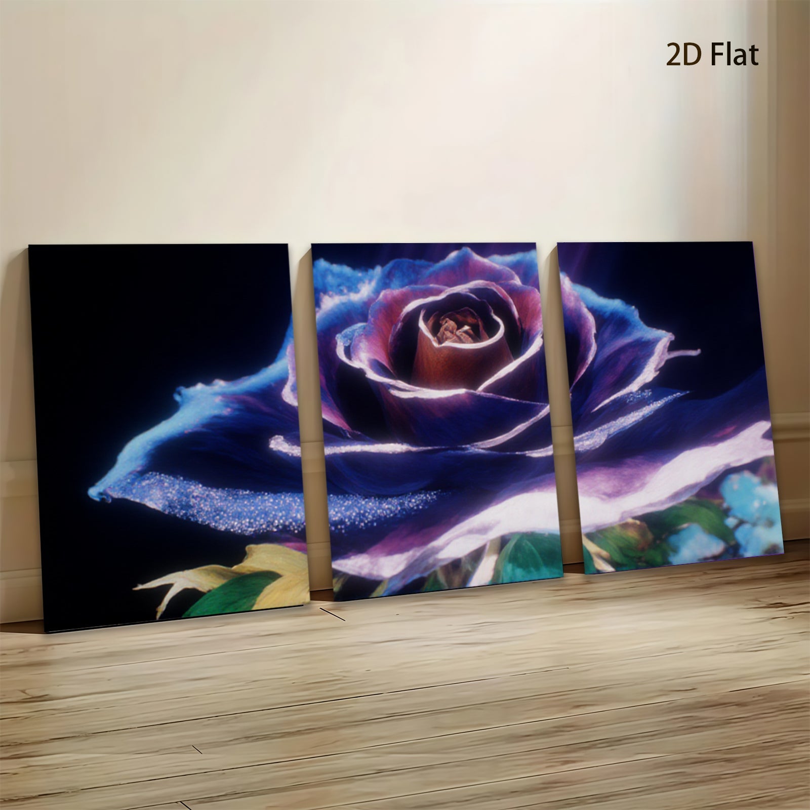 2D flat 1pc vibrant blooming rose floral wall art canvas prints for living room bedroom home decor gallery wrapped timeless beauty modern farmhouse style