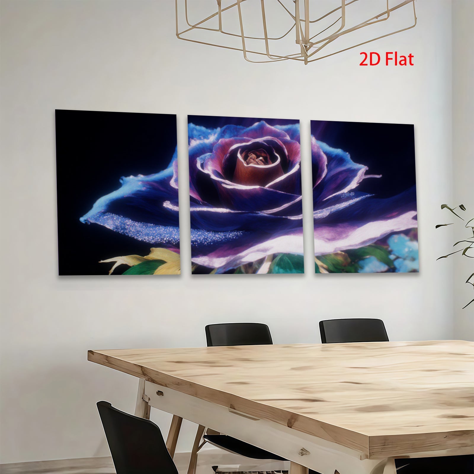 2D flat 1pc vibrant blooming rose floral wall art canvas prints for living room bedroom home decor gallery wrapped timeless beauty modern farmhouse style